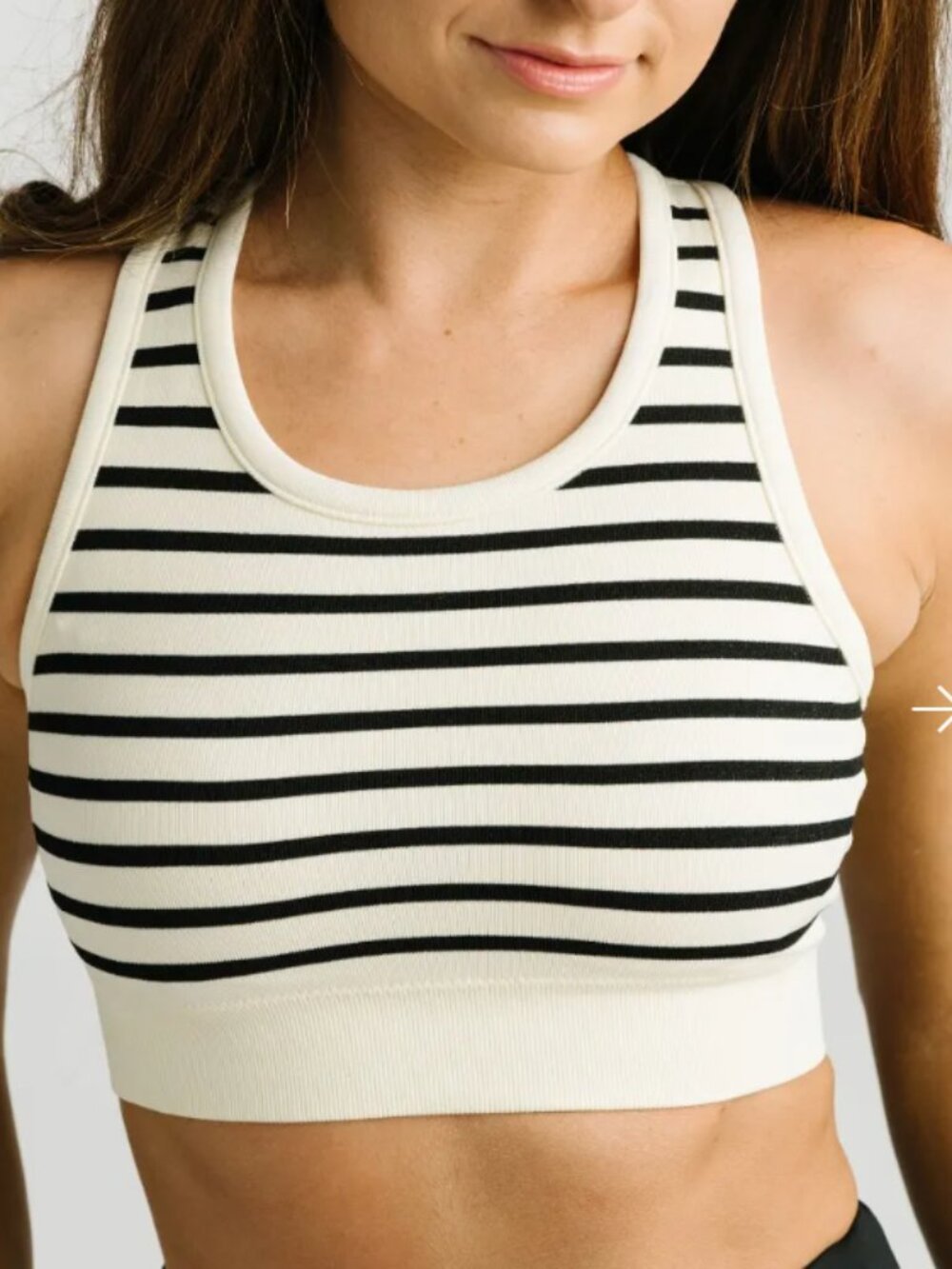 Zyia monique Bra-White w/Black Stripes-Size M